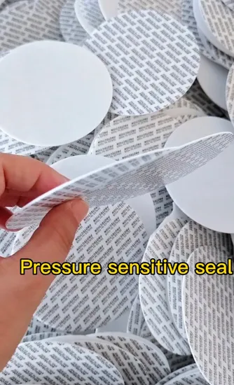 Food Grade Pressure Sensitive Cap Seals Gasket Self Adhesive Pressure Sensitive Gasket Seal Liner for Bottle and Jar